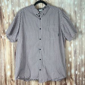 Men’s Columbia Short Sleeved Button Up Plaid Shirt XXL